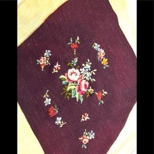 vintage wool needlepoint tapestry Floral Roses
